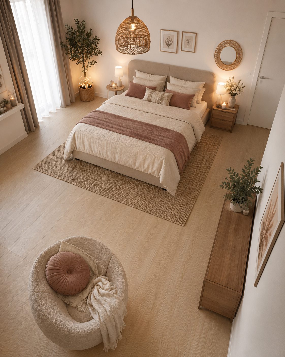 Chambre de l'appartement témoin ROOTS