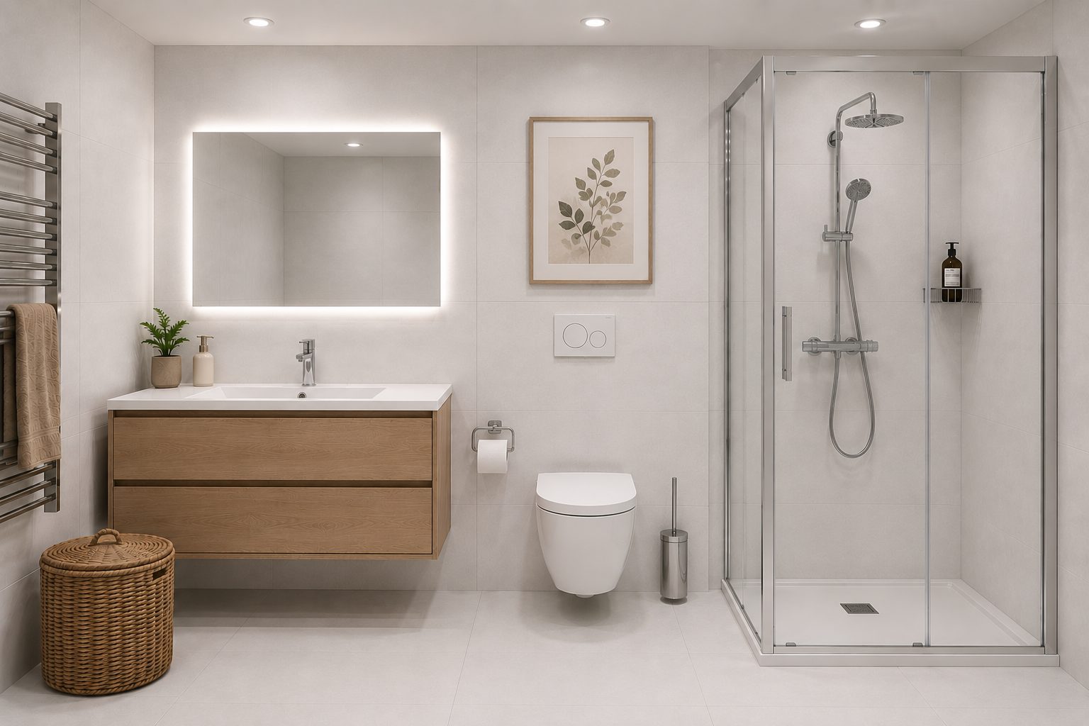 Salle de douche de l'appartement témoin ROOTS